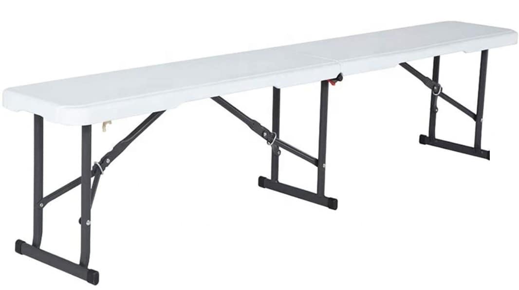 Folding plastic bench – Steel frame Ø19 mm – 6.8 kg