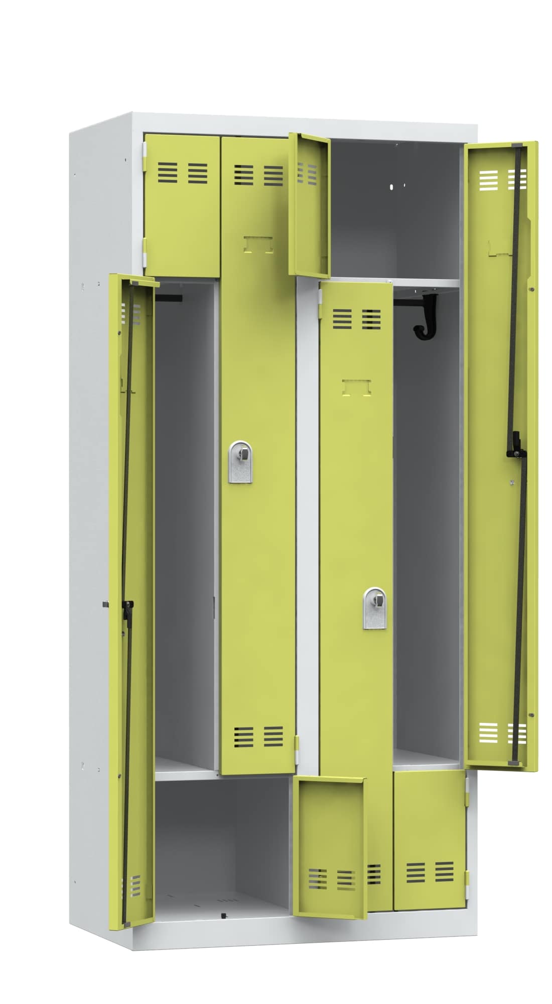 Platzsparende Umkleidekabine, Z-förmige Türen – Bild 8