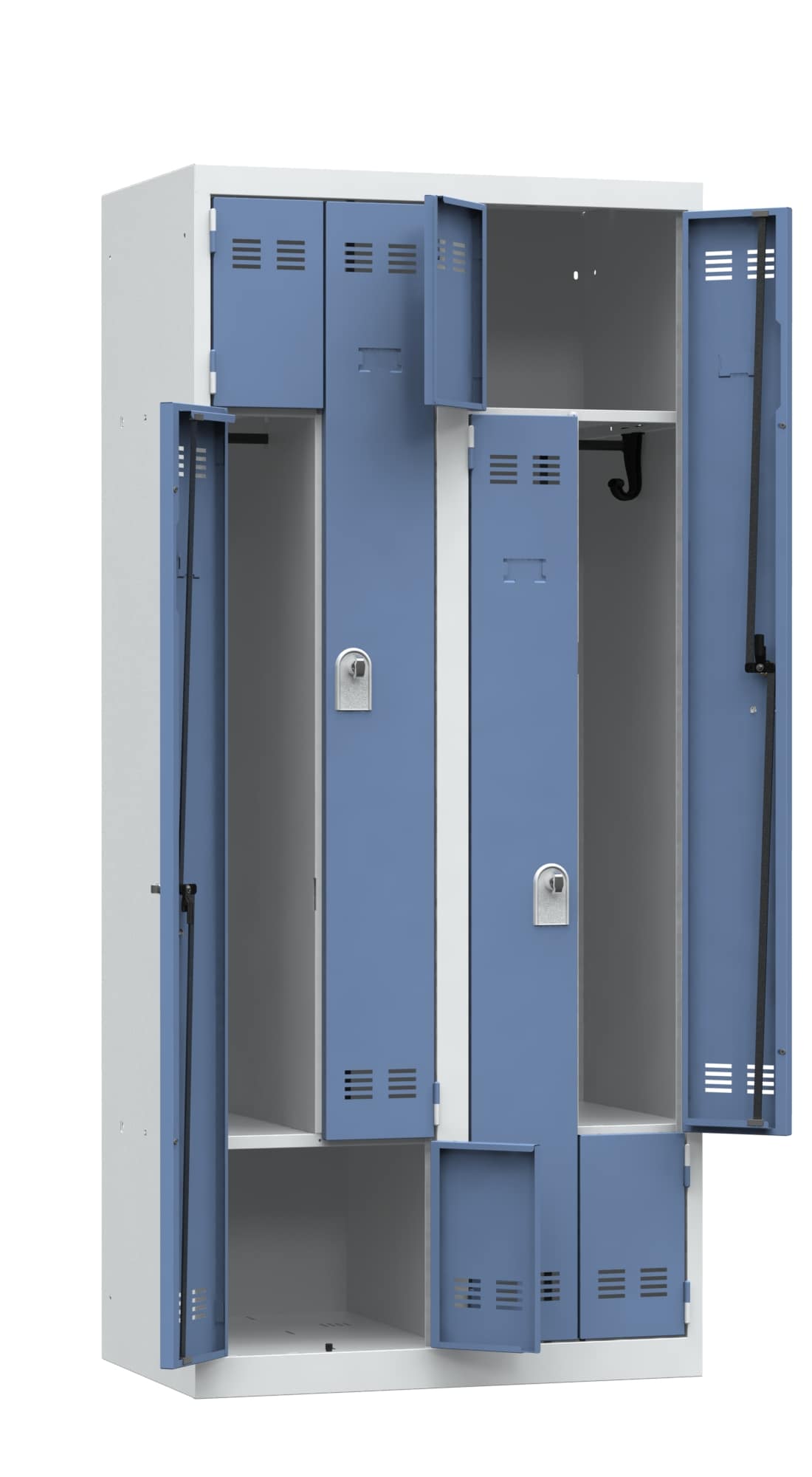 Platzsparende Umkleidekabine, Z-förmige Türen – Bild 9