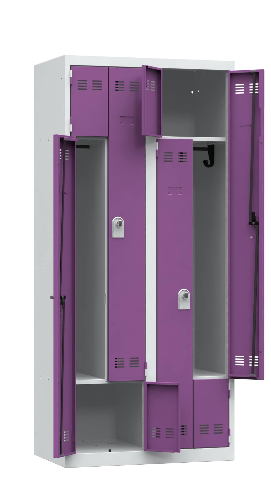 Platzsparende Umkleidekabine, Z-förmige Türen – Bild 10