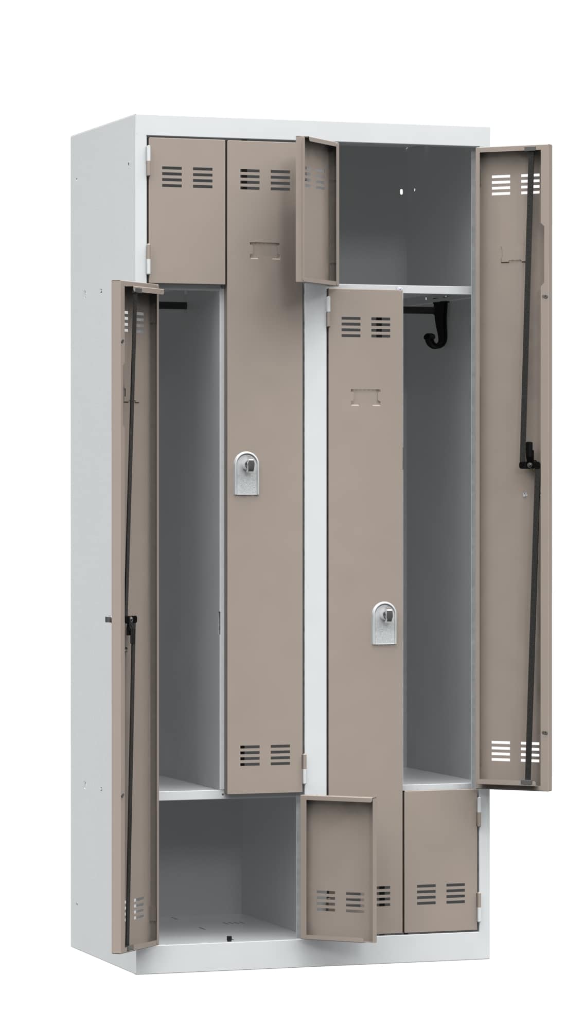 Platzsparende Umkleidekabine, Z-förmige Türen – Bild 12