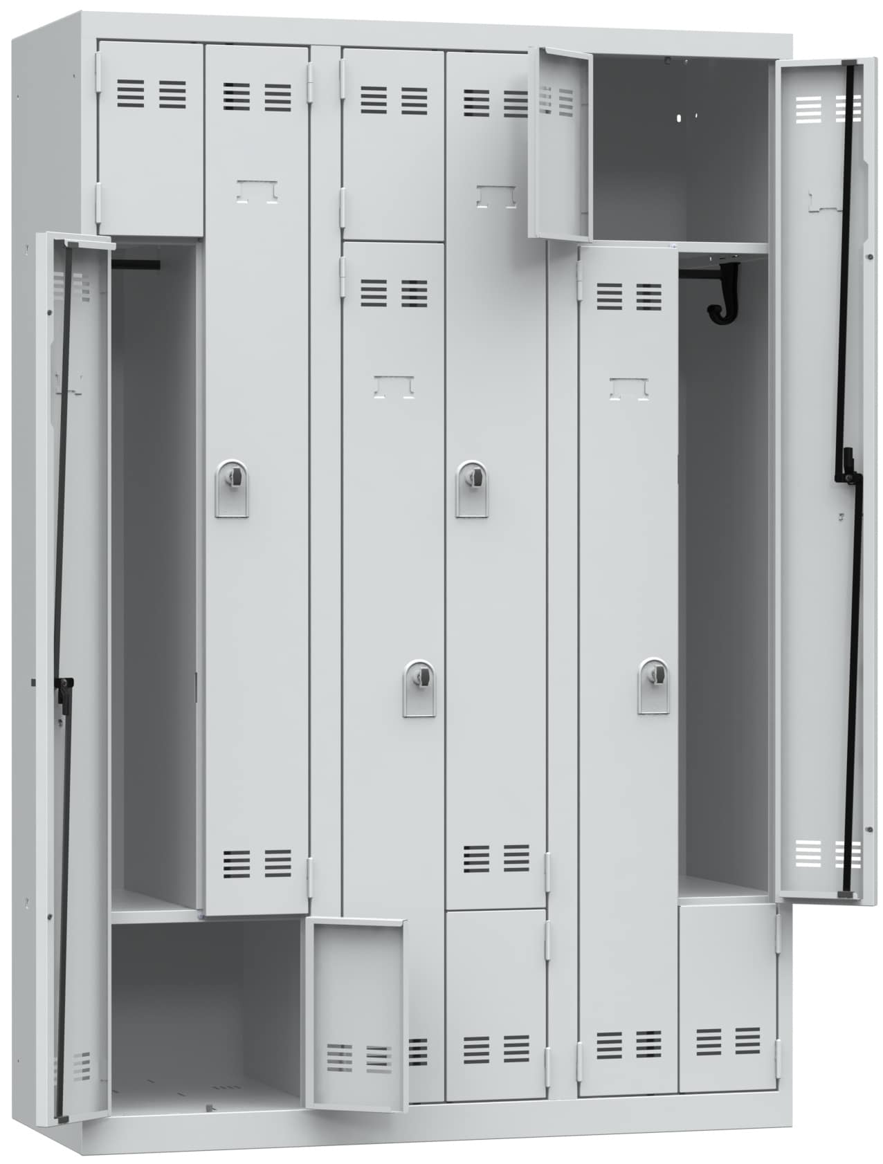 Platzsparende Umkleidekabine, Z-förmige Türen – Bild 34