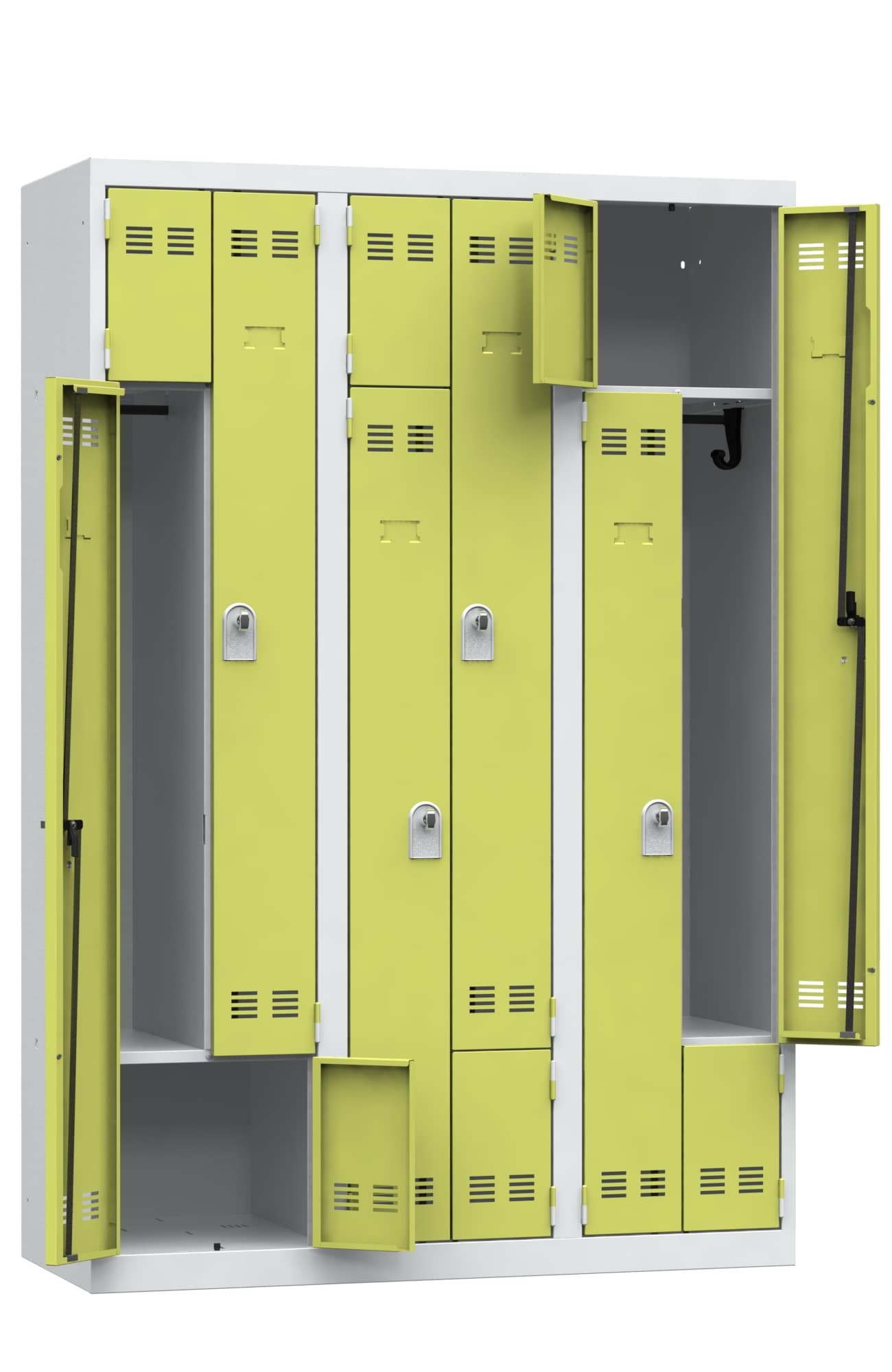 Platzsparende Umkleidekabine, Z-förmige Türen – Bild 18