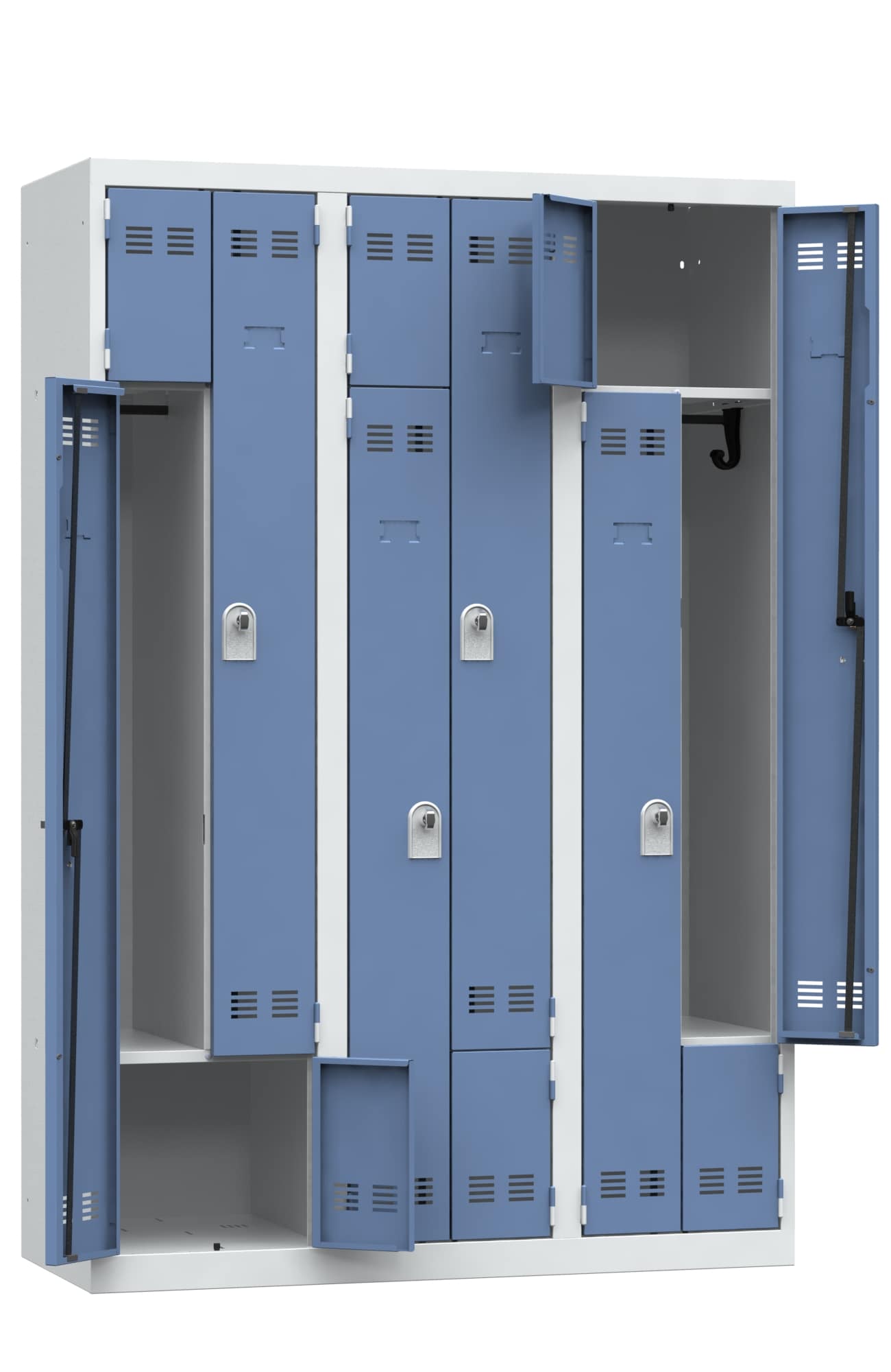 Platzsparende Umkleidekabine, Z-förmige Türen – Bild 19