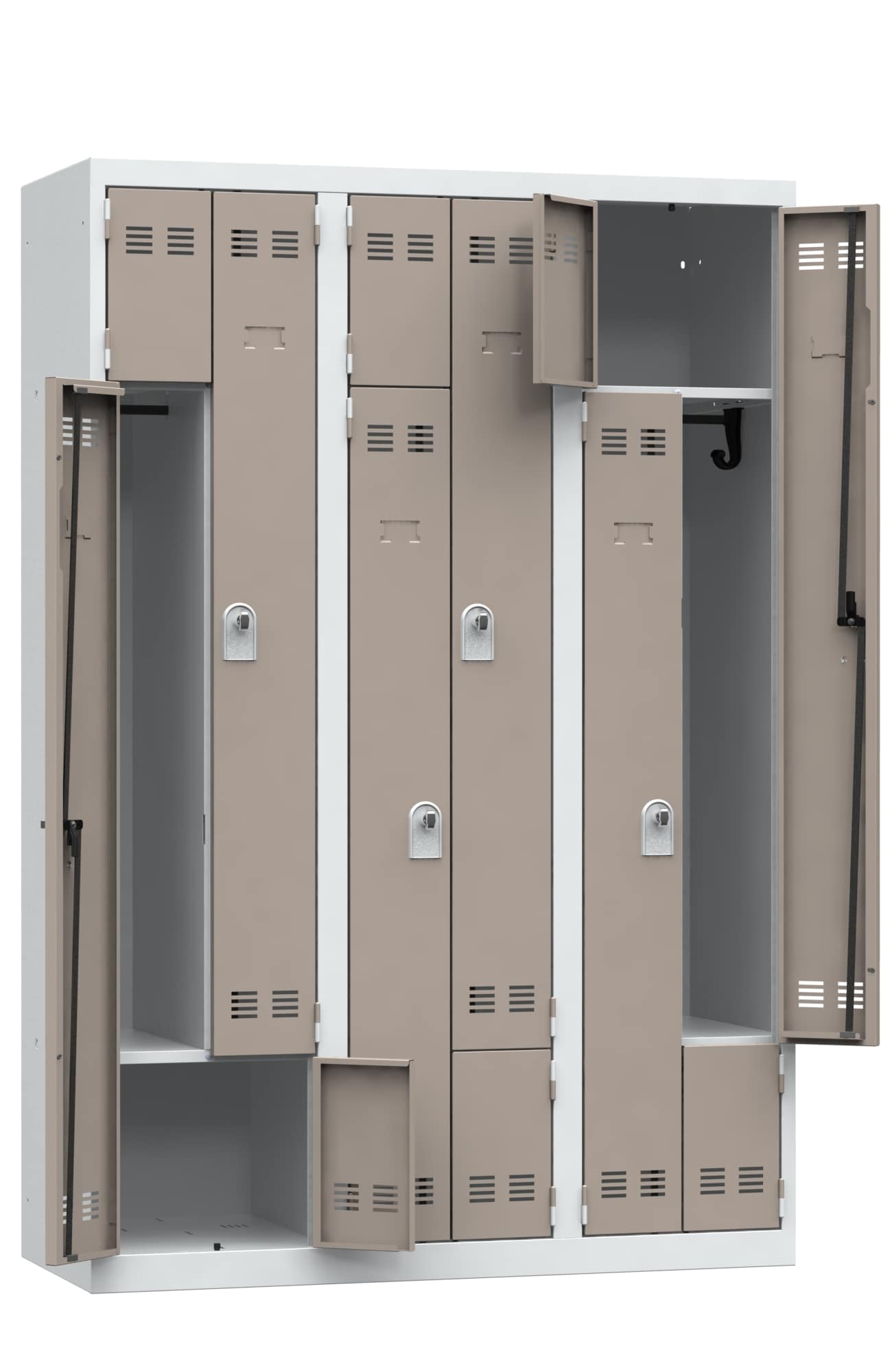 Platzsparende Umkleidekabine, Z-förmige Türen – Bild 21