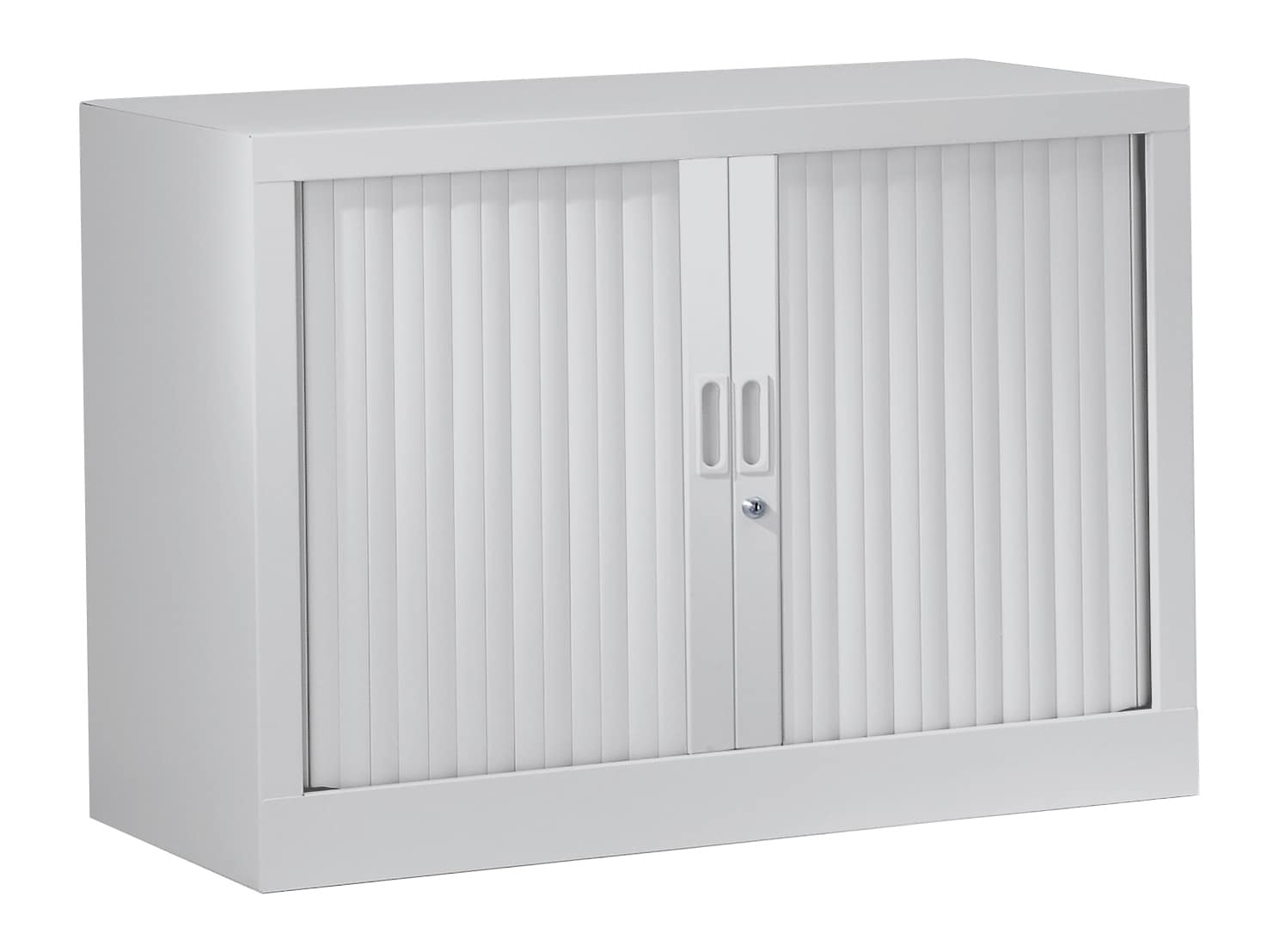 Monobloc cabinets with single colour curtain – desk height 72.5 cm.