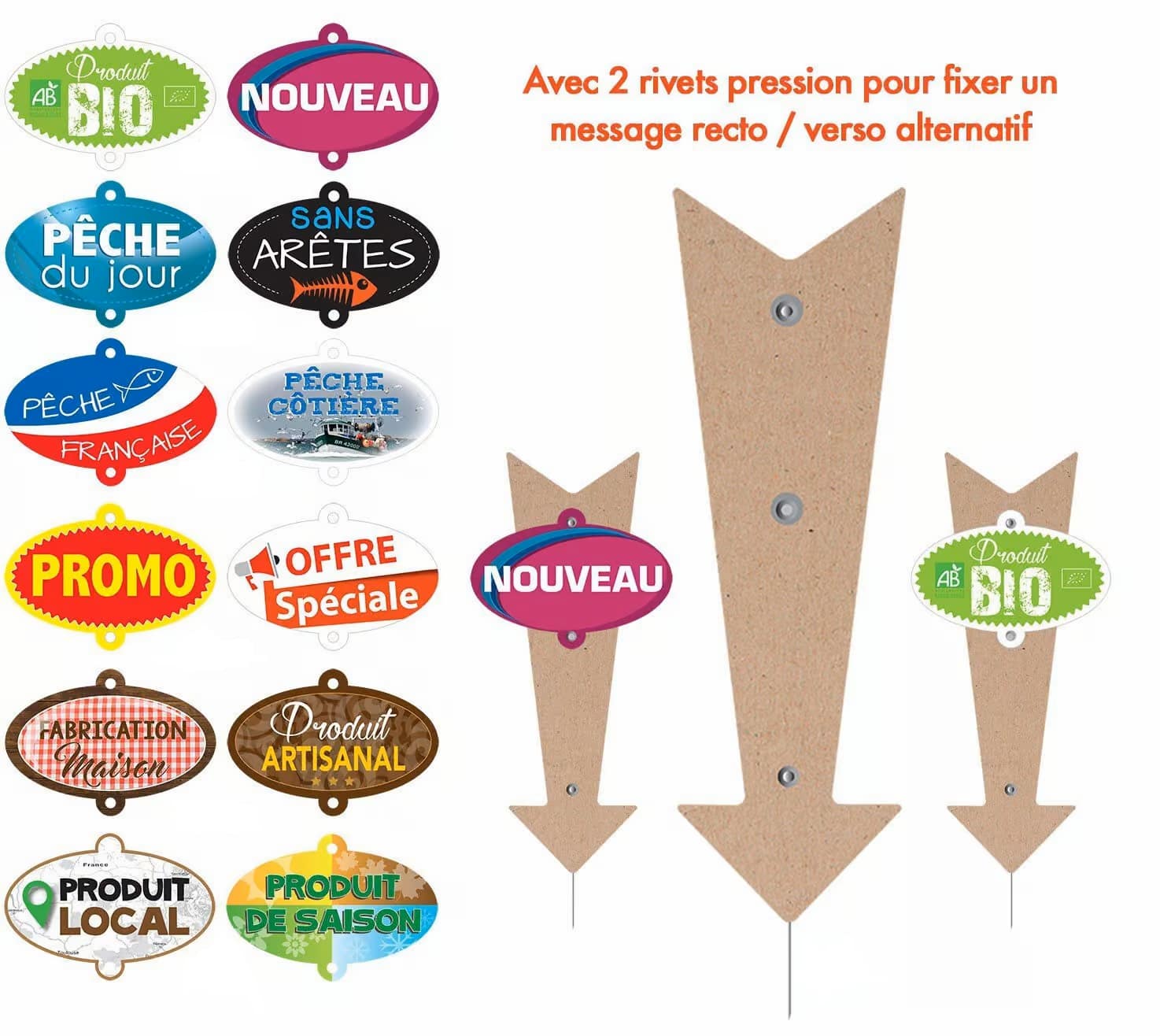 Flèches avec rivets pression – Image 3