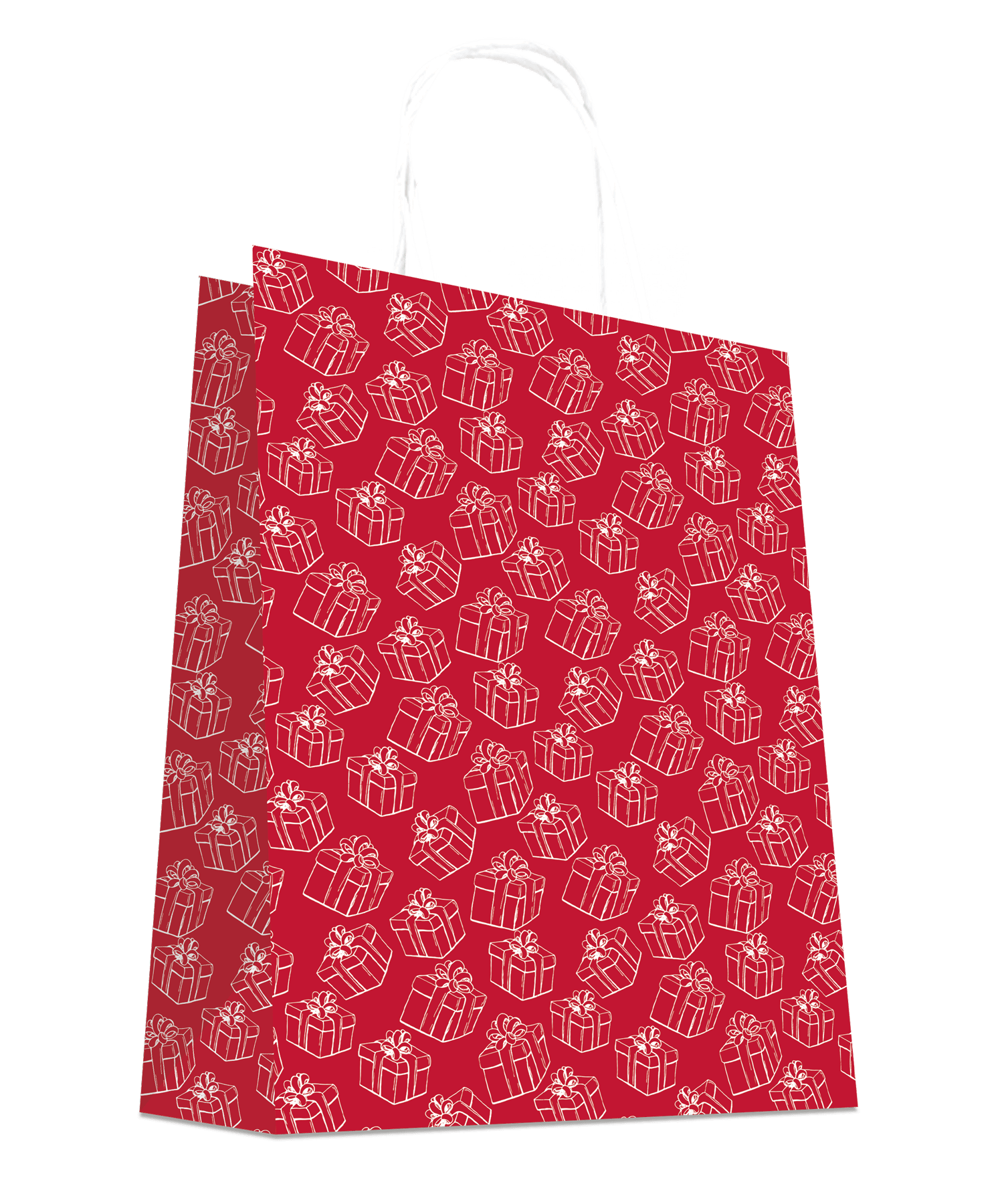 Rote Kraftpapier-Weihnachtsgeschenktüten mit Mustern, 50 Stück