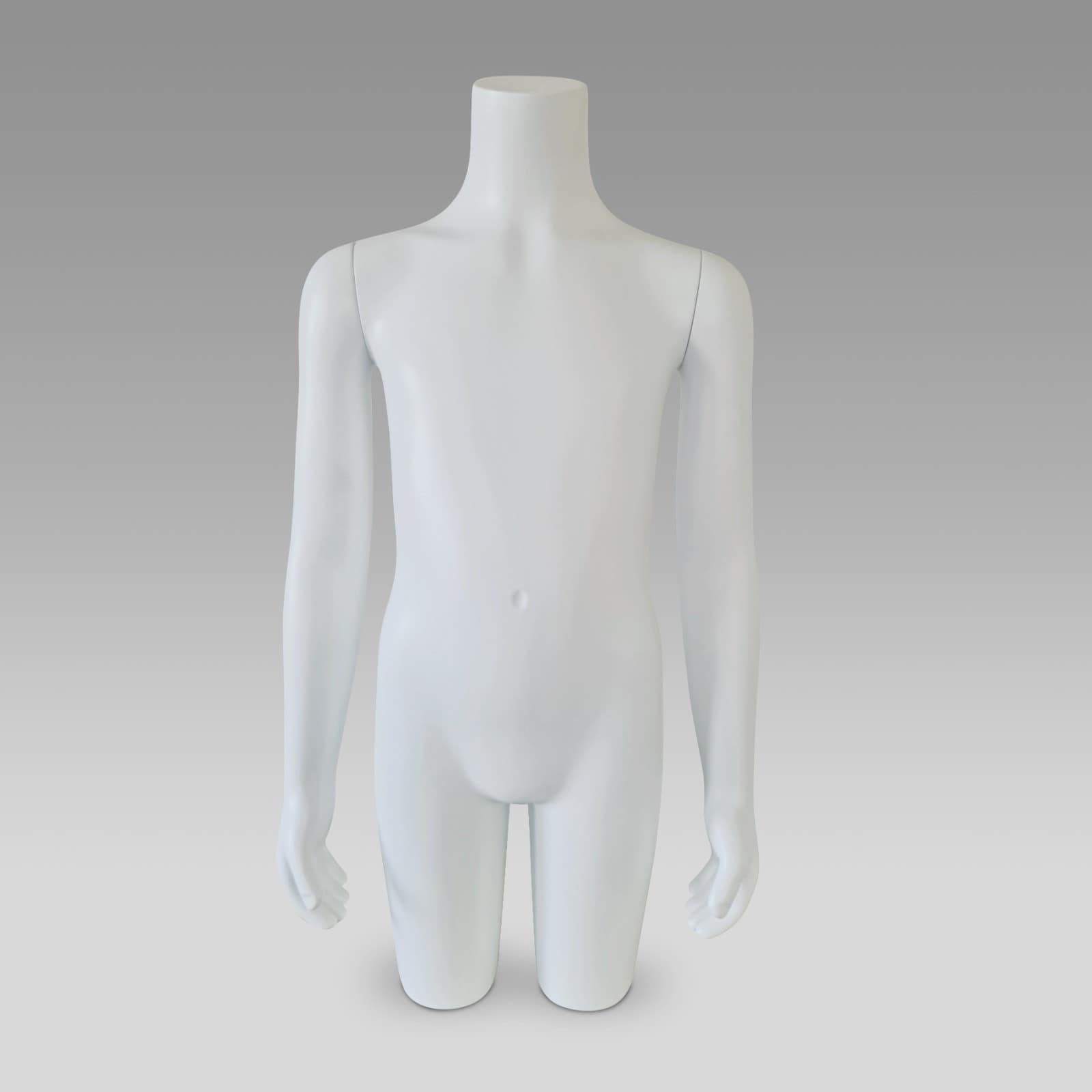 Child's Torso Bust, 6 Years Old, White with Arms