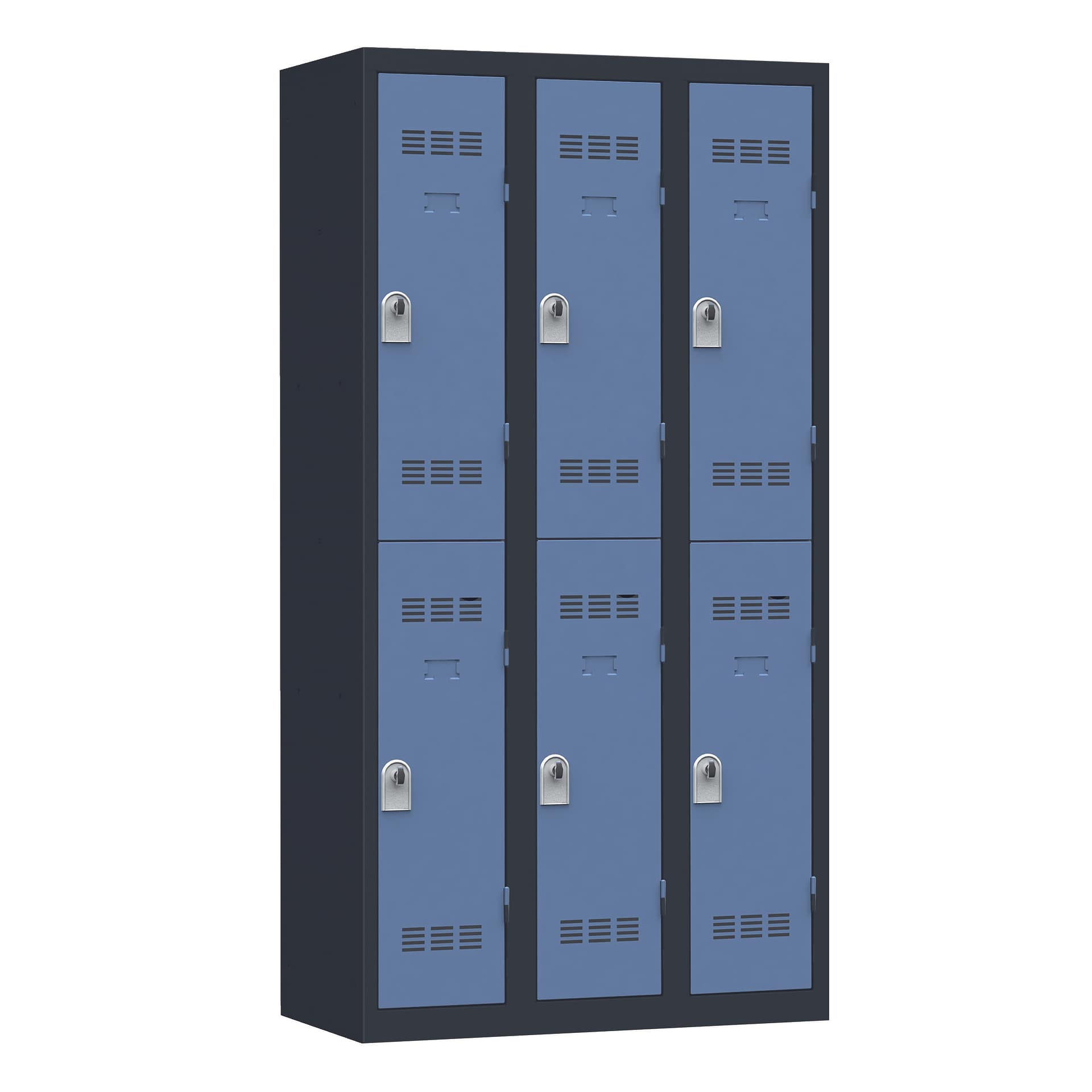 3-column, multi-compartment locker, 90 cm, one-piece welded construction – Image 7