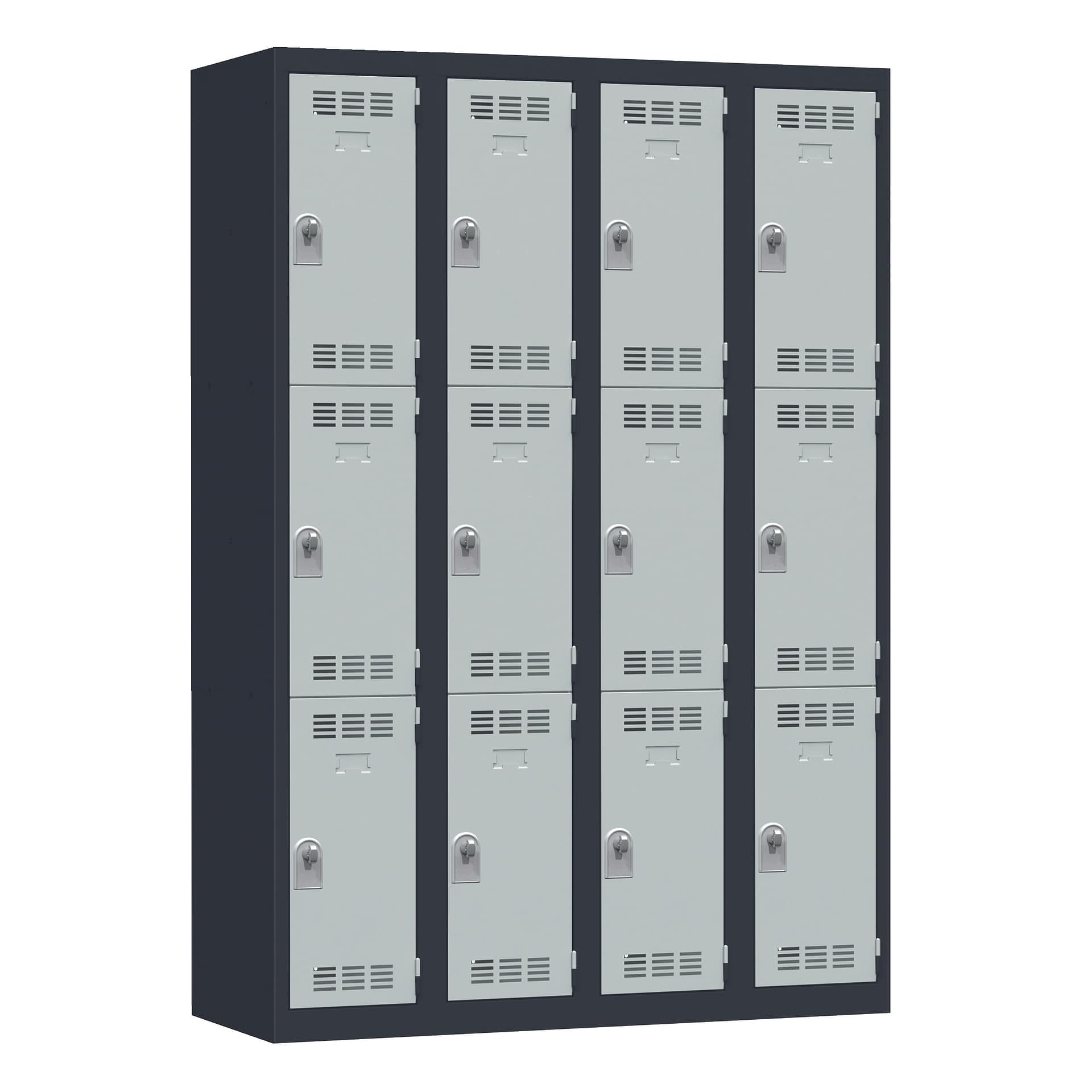 4-column, multi-compartment locker, 120 cm, one-piece welded construction – Image 4