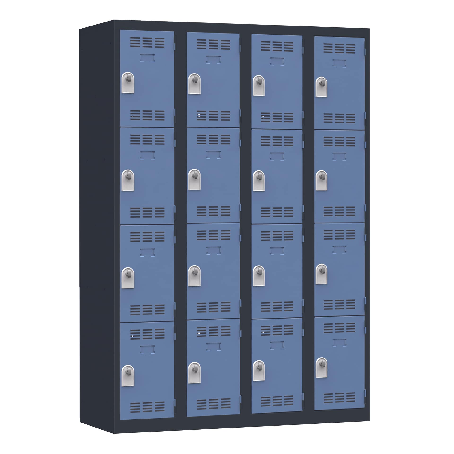 4-column, multi-compartment locker, 120 cm, one-piece welded construction – Image 2