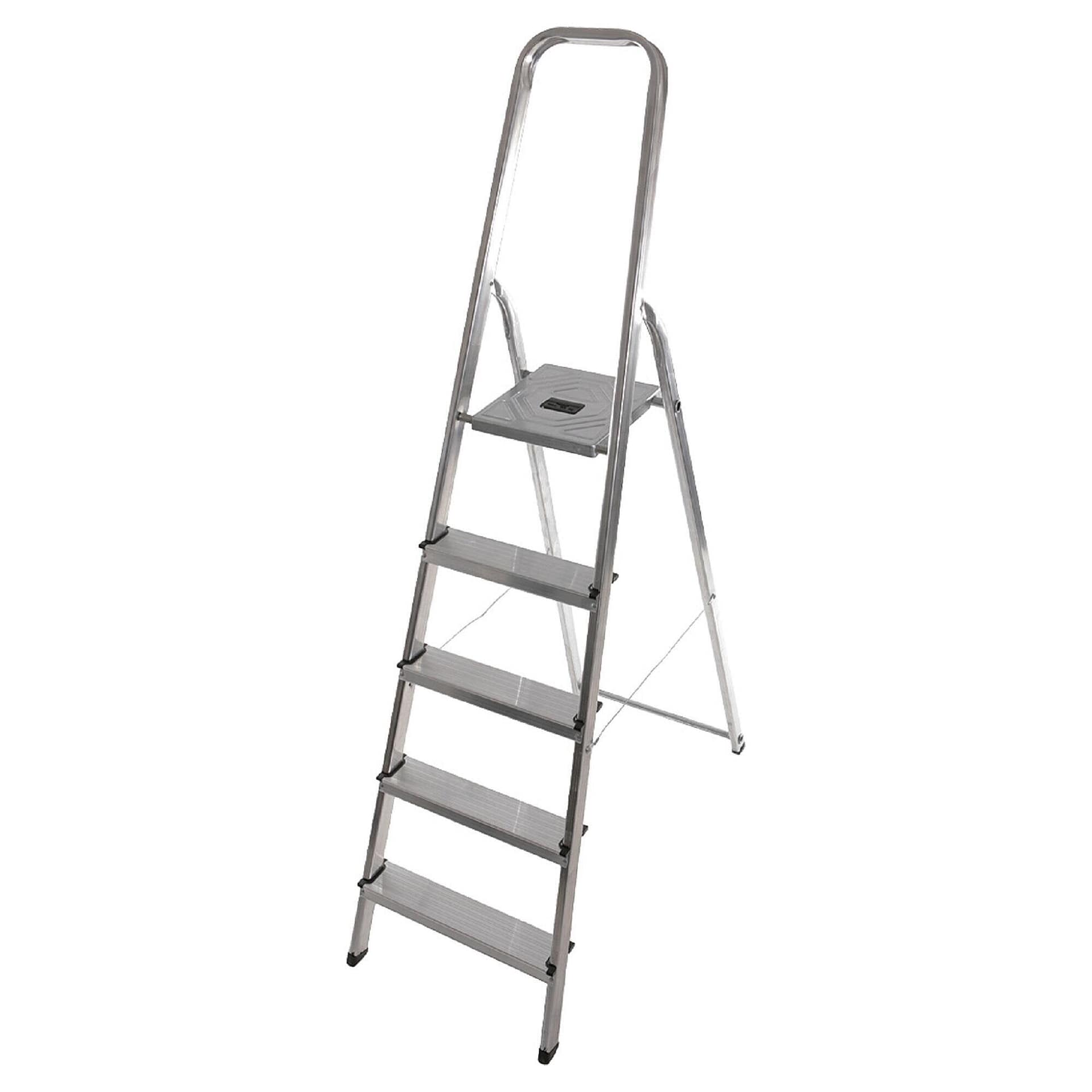 5-step aluminum stepladder – Lightweight, sturdy and foldable