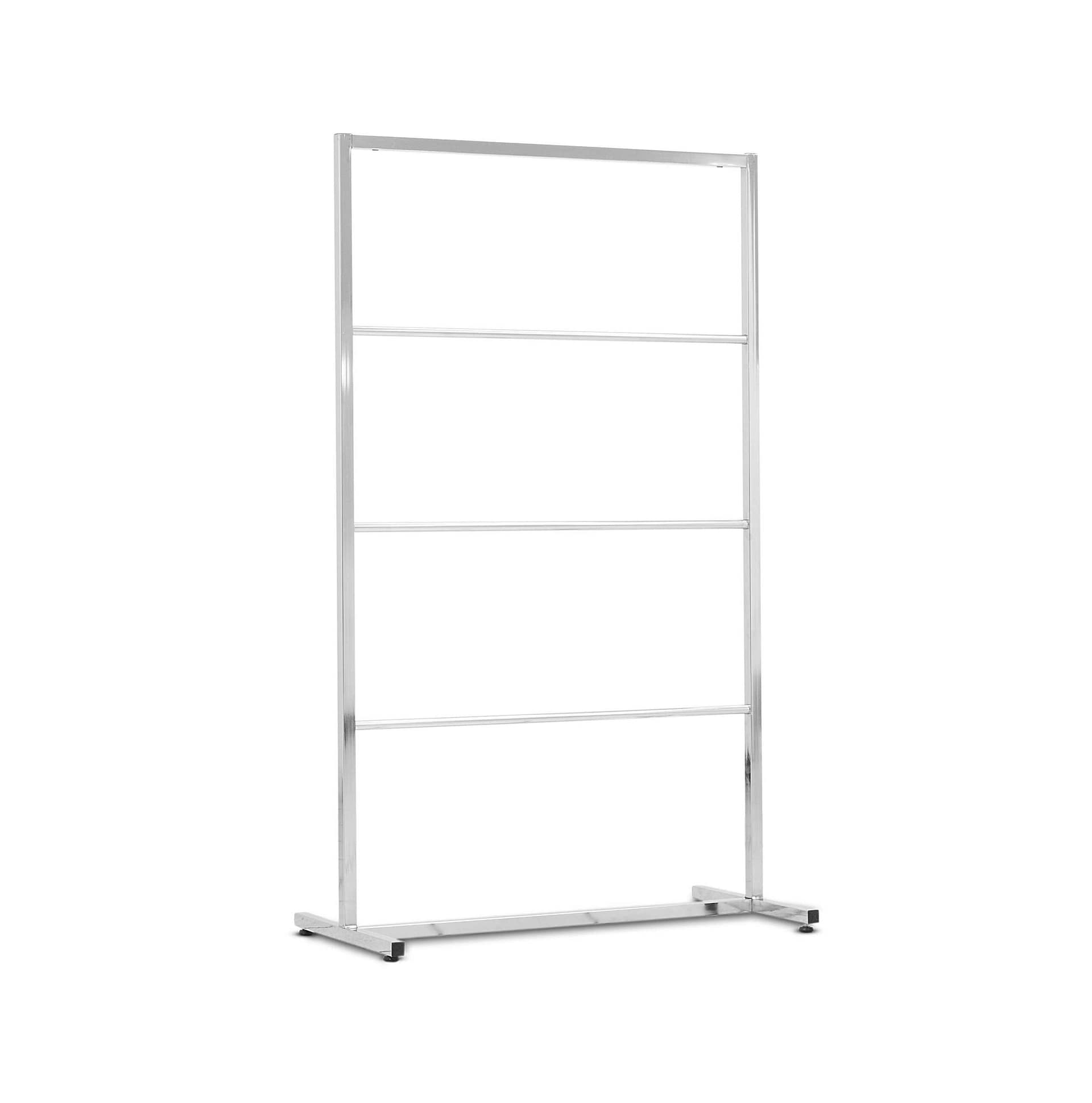 Square tube clothes rack with 3 intermediate bars, L.85 x W.45 x H.140 cm