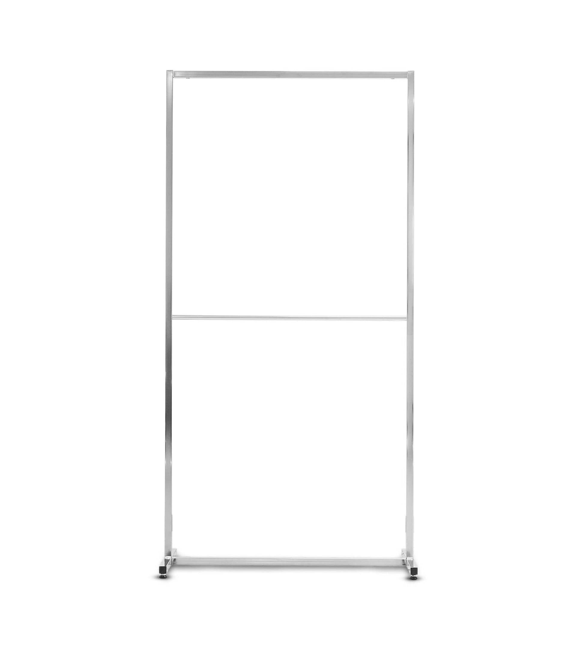 Square tube clothes rack with intermediate bar, L.85 x W.45 x H.170 cm