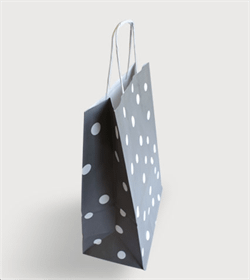 Kraftpapiertüte mit Punkten, Taupe, 35 cm x 14 cm x 40 cm x 50