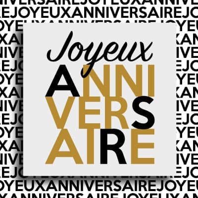 500 Étiquettes "Joyeux Anniversaire" Noir & Or