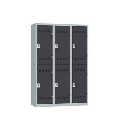Vestiaire 3 colonnes multicases 120 cm monobloc soudé