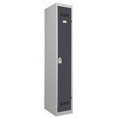 One-piece welded, single-column locker for clean industry