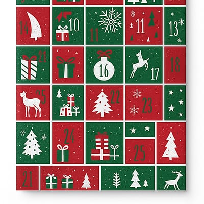 Sachets cadeau Noël Calendrier x 250 – Papier couché 60 g/m²