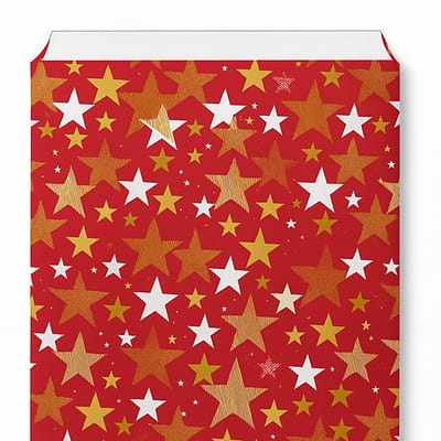 Sachets cadeau Noël Étoiles d'Or x 250 – Papier couché 60 g/m²
