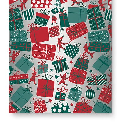 Sachets cadeau Noël Lutins x 250 – Papier couché 60 g/m²