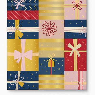 Sachets cadeau Noël Rubans d'Or x 250 – Papier couché 60 g/m²