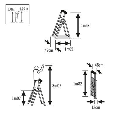 5-step aluminum stepladder – Lightweight, sturdy and foldable – Image 3