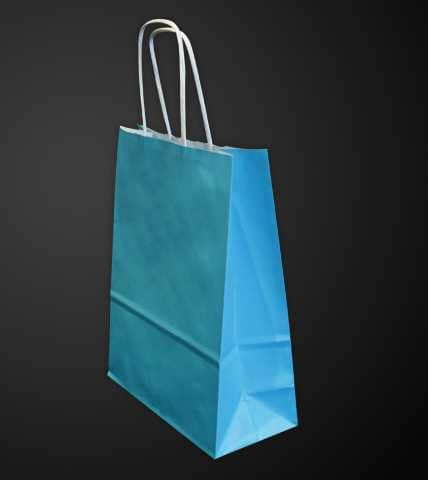 Türkisfarbene Kraftpapiertüte L24xT12xH31 cm x50