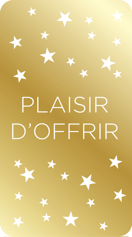 500 Étiquettes "Plaisir d'offrir" or