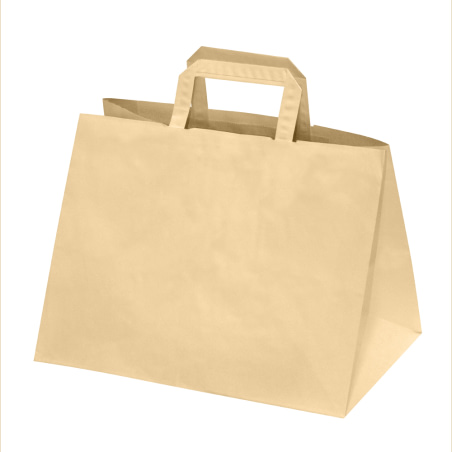 Kraft paper catering bags with flat handles – Four-color process printing – Image 5