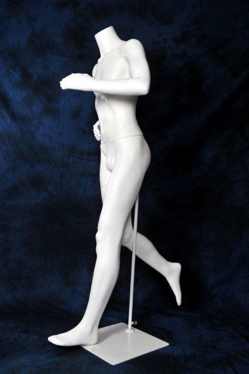 Männliche Sport-Schaufensterpuppe, kopfloser weißer Läufer