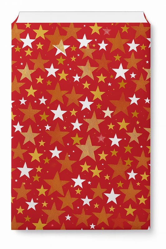 Sachets cadeau Noël Étoiles d'Or x 250 – Papier couché 60 g/m²