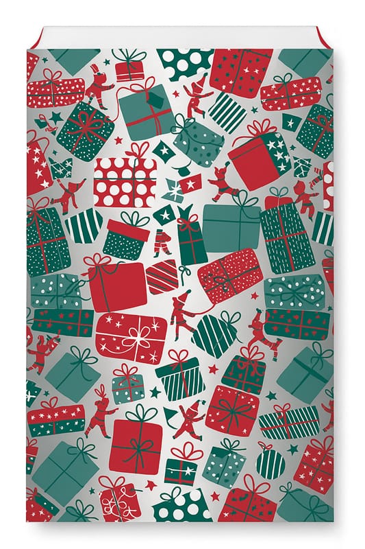 Sachets cadeau Noël Lutins x 250 – Papier couché 60 g/m²