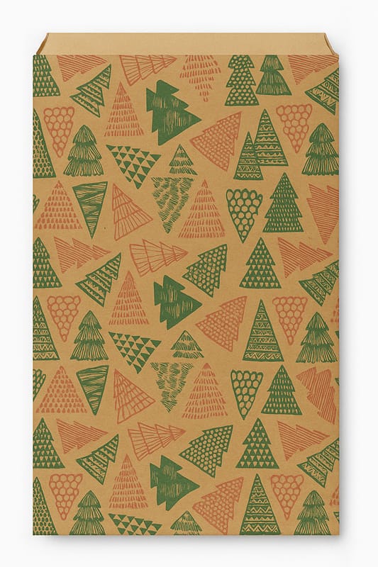 Sachets cadeau Forêts Noël x 250 – Kraft brun lisse 70 g/m²