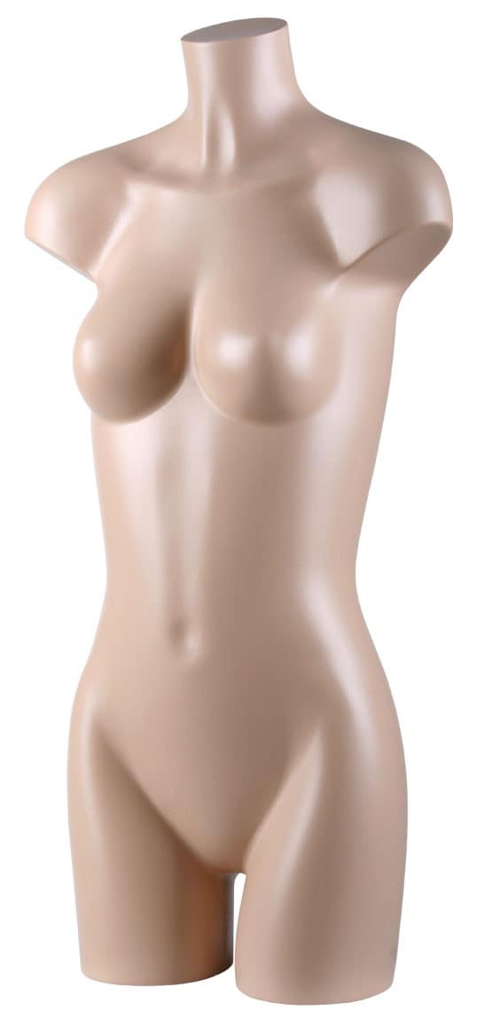 Flesh-colored PVC female torso bust