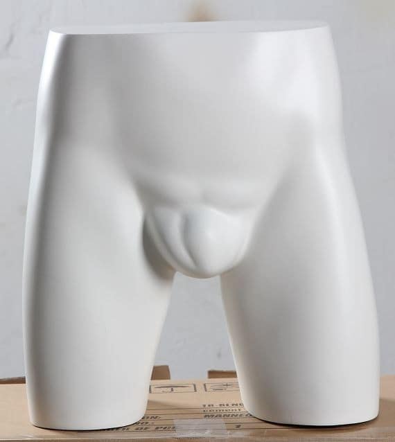 Matte white male buttocks