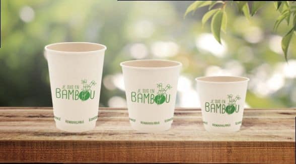 Gobelets en bambou blanc