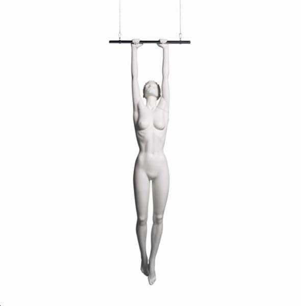 Mannequin sportif femme acrobate blanc