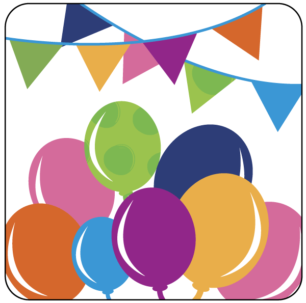 500 Multicolored "Festive" Labels