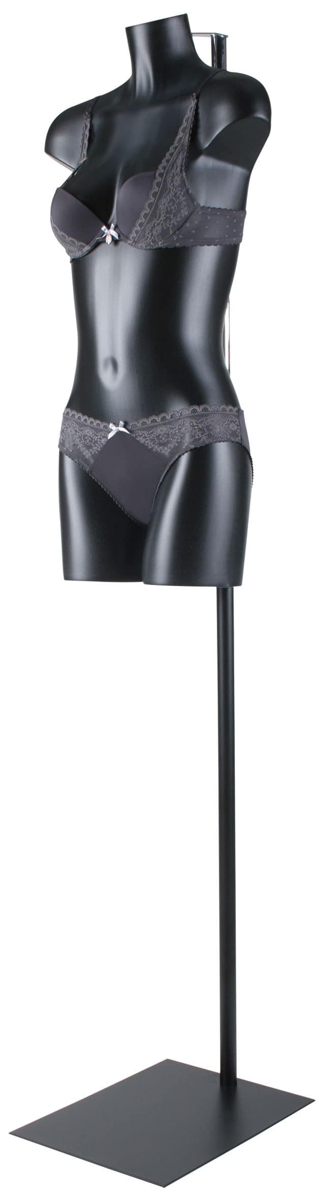 Black base stand for bust, torso, and neck attachment