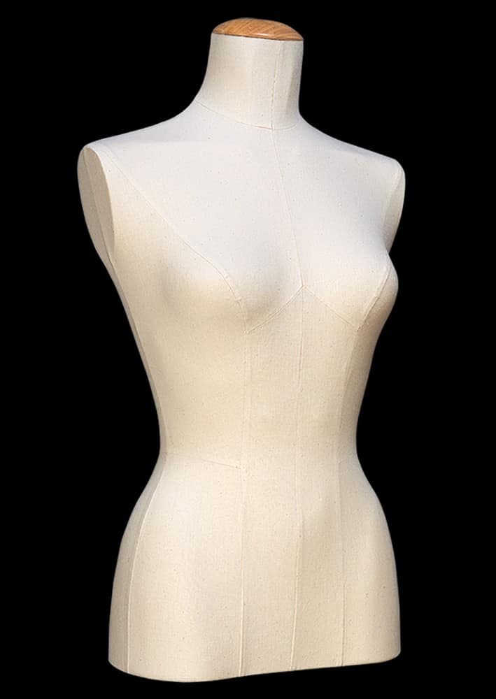Kleiderform für Damen, mittelgroß, ecrufarben, aus Canvas