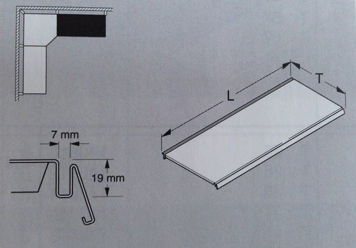 Tablette en acier L.100 P.30 cm