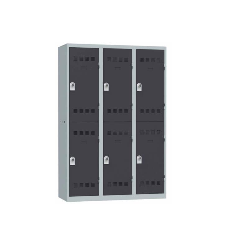 3-column, multi-compartment locker, 120 cm, one-piece welded