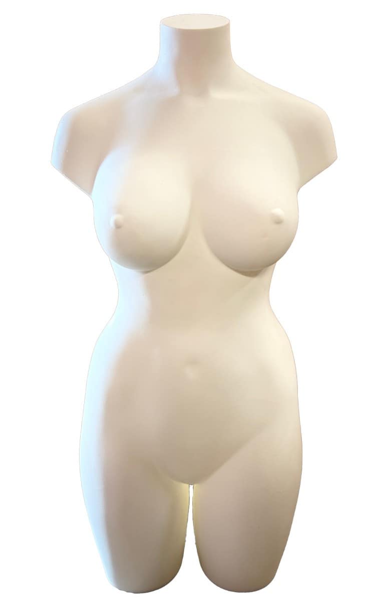 Plus size white female torso bust