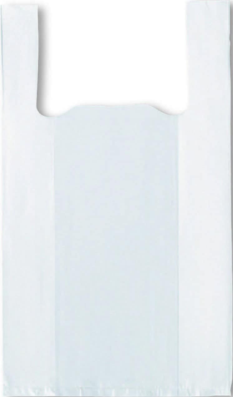 500 white reusable carrier bags 33+10/10x60 cm