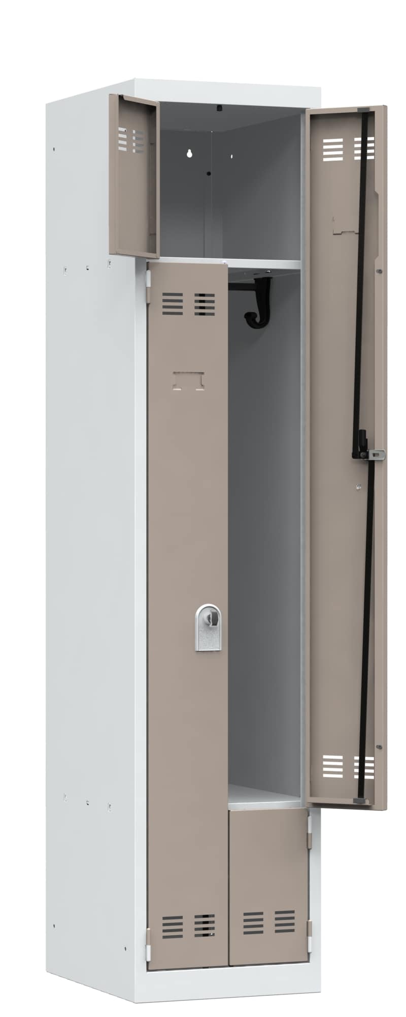 Platzsparende Umkleidekabine mit Z-förmigen Türen – Bild 2