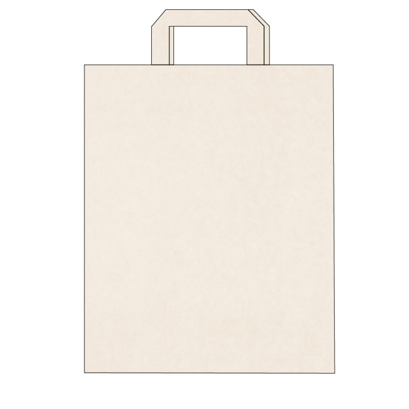 Kraftpapiertüten mit flachen Henkeln – 1-farbiger Druck – Bild 2