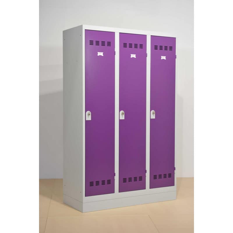 Vestiaires 3 colonnes monobloc soudé industrie salissante – Image 4