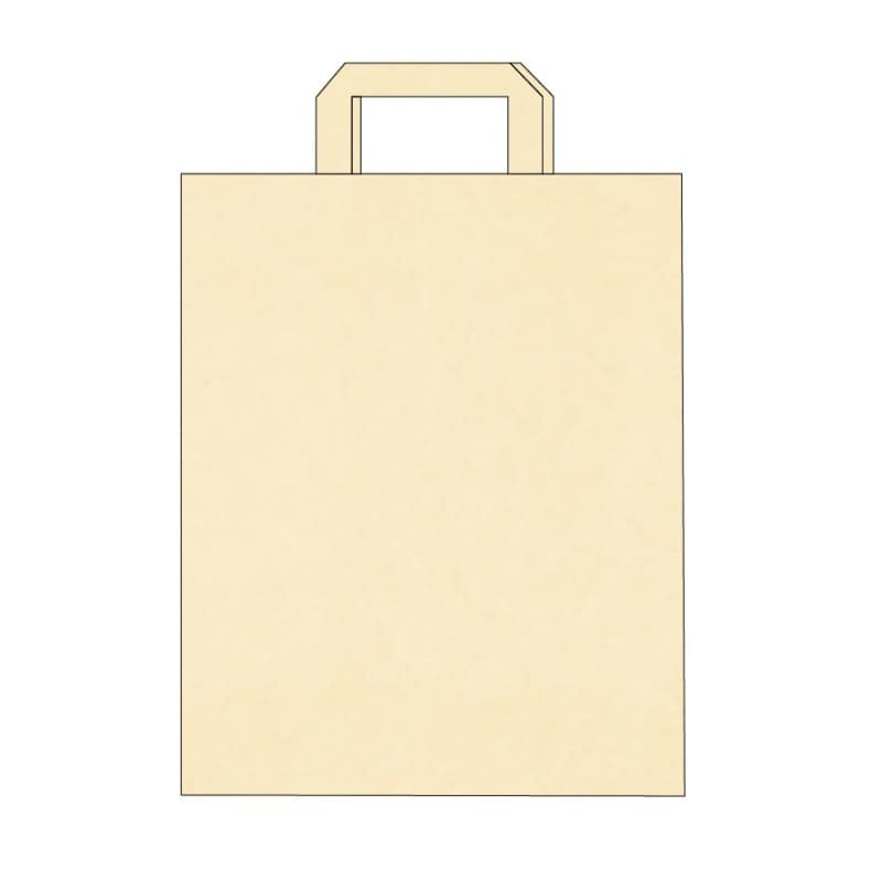 Kraftpapiertüten mit flachen Henkeln – 1-farbiger Druck